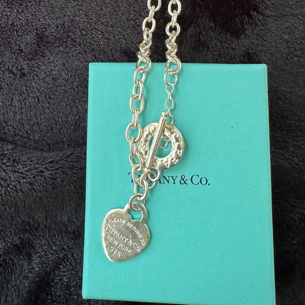 Tiffany & Co. Sterling Silver Heart Tag Toggle 18.5" Chain Necklace
